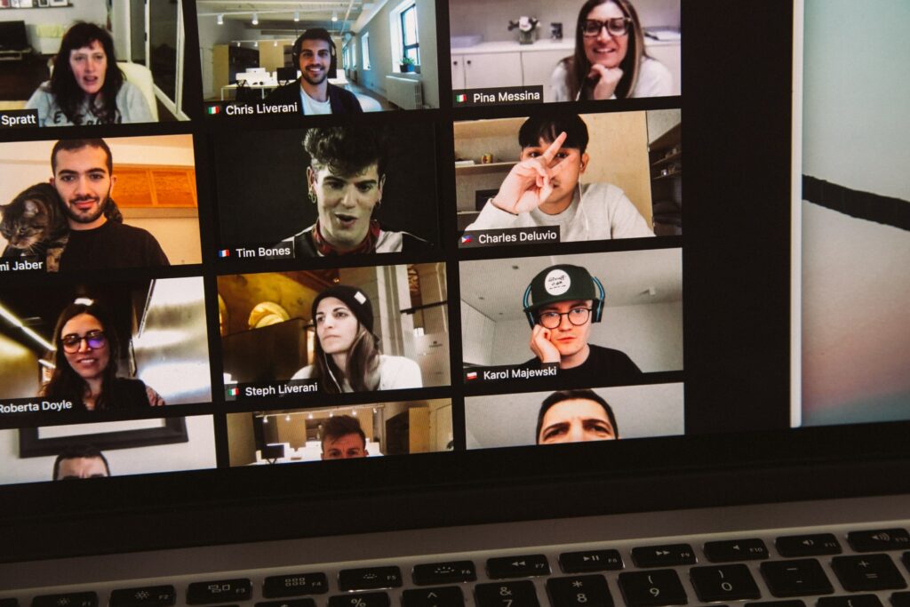 virtual team in a zoom meeting